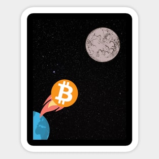 Bitcoin to the Moon Sticker